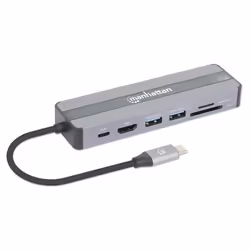 Manhattan 153928 station d'accueil Avec fil USB 3.2 Gen 1 (3.1 Gen 1) Type-C Noir, Argent - Vue supplémentaire 6