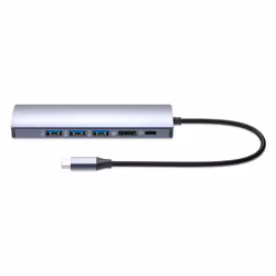 Manhattan 153959 station d'accueil Avec fil USB 3.2 Gen 1 (3.1 Gen 1) Type-C Argent - Vue supplémentaire 4