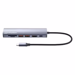 Manhattan 153966 station d'accueil Avec fil USB 3.2 Gen 2 (3.1 Gen 2) Type-C Argent - Vue supplémentaire 4