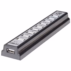 Manhattan 161572, USB 2.0, USB 2.0, 480 Mbit/s, Noir, Argent, Plastique, Énergie