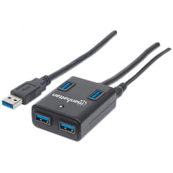Manhattan 162302 hub & concentrateur USB 3.2 Gen 1 (3.1 Gen 1) Type-A 5000 Mbit/s Noir