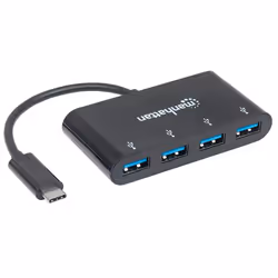 Manhattan 162746 hub & concentrateur USB 3.2 Gen 1 (3.1 Gen 1) Type-C 5000 Mbit/s Noir