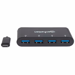 Manhattan 162746 hub & concentrateur USB 3.2 Gen 1 (3.1 Gen 1) Type-C 5000 Mbit/s Noir