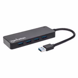 Manhattan 164900 hub & concentrateur USB 3.2 Gen 1 (3.1 Gen 1) Type-A 5000 Mbit/s Noir
