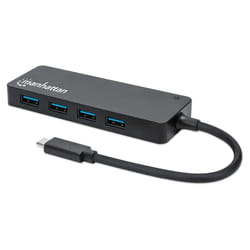 Manhattan 164924 hub & concentrateur USB 3.2 Gen 1 (3.1 Gen 1) Type-C 5000 Mbit/s Noir