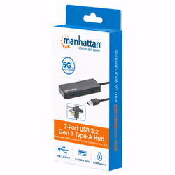 Manhattan 168403 hub & concentrateur USB 3.2 Gen 1 (3.1 Gen 1) Type-A 5000 Mbit/s Noir - Vue supplémentaire 8