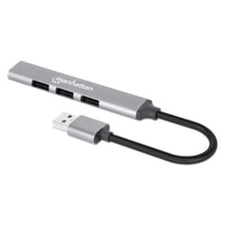 Manhattan 168427 hub & concentrateur USB 3.2 Gen 1 (3.1 Gen 1) Type-A 5000 Mbit/s Gris