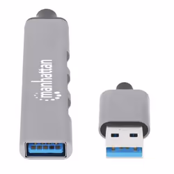 Manhattan 168427 hub & concentrateur USB 3.2 Gen 1 (3.1 Gen 1) Type-A 5000 Mbit/s Gris