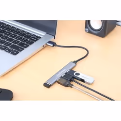 Manhattan 168427 hub & concentrateur USB 3.2 Gen 1 (3.1 Gen 1) Type-A 5000 Mbit/s Gris - Vue supplémentaire 4