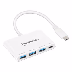 Manhattan 168434 hub & concentrateur USB 3.2 Gen 1 (3.1 Gen 1) Type-C 5000 Mbit/s Blanc