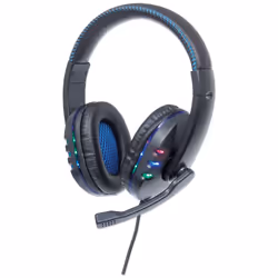 Manhattan 176088, Avec fil, Appels/Musique, 20 - 20000 Hz, 261 g, Casque, Noir, Bleu