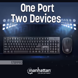 Manhattan 178990 clavier Souris incluse RF sans fil Noir