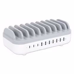 Manhattan 180856 Organiseur de station de chargement Support de bureau Plastique Blanc