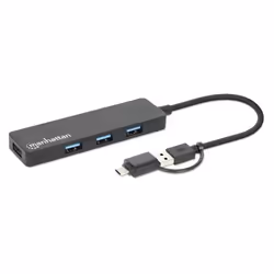 Manhattan 180863 hub & concentrateur USB 3.2 Gen 1 (3.1 Gen 1) Type-A + Type-C 5000 Mbit/s Noir - Vue supplémentaire 4