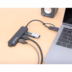 Manhattan 180863 hub & concentrateur USB 3.2 Gen 1 (3.1 Gen 1) Type-A + Type-C 5000 Mbit/s Noir - Vue supplémentaire 6