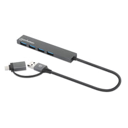 Manhattan 181006 hub & concentrateur USB 3.2 Gen 1 (3.1 Gen 1) Type-A 5000 Mbit/s Gris