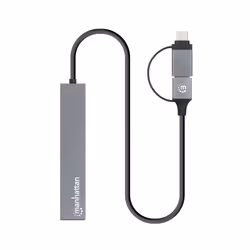 Manhattan 181006 hub & concentrateur USB 3.2 Gen 1 (3.1 Gen 1) Type-A 5000 Mbit/s Gris - Vue supplémentaire 4