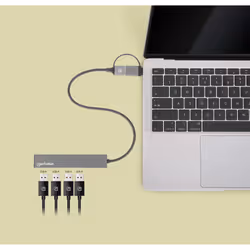 Manhattan 181006 hub & concentrateur USB 3.2 Gen 1 (3.1 Gen 1) Type-A 5000 Mbit/s Gris - Vue supplémentaire 6