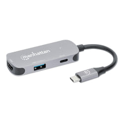 Manhattan 190299 station d'accueil Avec fil USB 3.2 Gen 1 (3.1 Gen 1) Type-C Argent