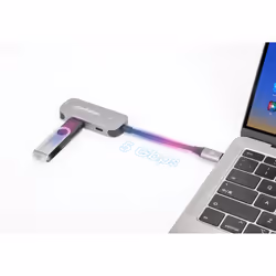 Manhattan 190299 station d'accueil Avec fil USB 3.2 Gen 1 (3.1 Gen 1) Type-C Argent