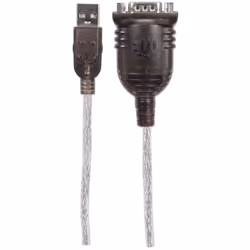 Manhattan 205153 câble Série Noir, Transparent 0,45 m USB A Serial/COM/RS232/DB9