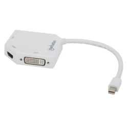 Manhattan 207362 câble vidéo et adaptateur 0,25 m Mini DisplayPort DVI-I + VGA (D-Sub) + HDMI Blanc