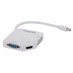 Manhattan 207362 câble vidéo et adaptateur 0,25 m Mini DisplayPort DVI-I + VGA (D-Sub) + HDMI Blanc