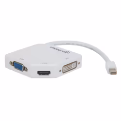 Manhattan 207362 câble vidéo et adaptateur 0,25 m Mini DisplayPort DVI-I + VGA (D-Sub) + HDMI Blanc