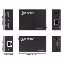 Manhattan 207461 extension audio/video Émetteur et récepteur AV Noir - Vue supplémentaire 7