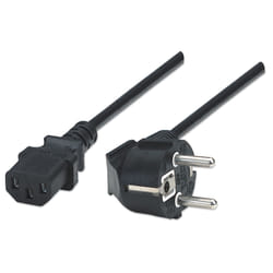 Manhattan 300148 câble électrique Noir 1,8 m CEE7/4 Coupleur C13