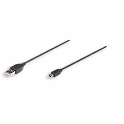 Manhattan 302340, 3 m, USB A, Mini-USB B, USB 2.0, Mâle/Mâle, Noir