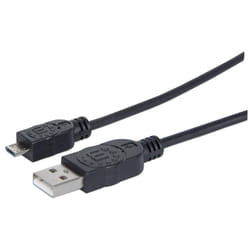 Manhattan 307178 câble USB 1,8 m USB 2.0 USB A Micro-USB B Noir