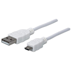 Manhattan 323987 câble USB 1 m USB 2.0 USB A Micro-USB B Blanc