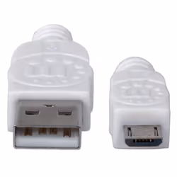 Manhattan 323987 câble USB 1 m USB 2.0 USB A Micro-USB B Blanc