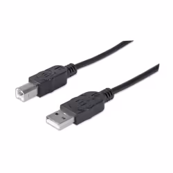 Manhattan 333368, 1,8 m, USB A, USB B, USB 2.0, Mâle/Mâle, Noir