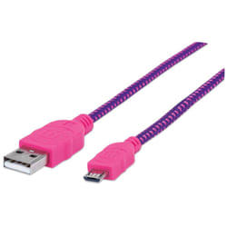 Manhattan 352741 câble USB 1,8 m USB 2.0 USB A Micro-USB B Rose, Violet