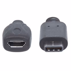 Manhattan 353335 câble USB 0,15 m USB 2.0 Micro-USB B USB C Noir