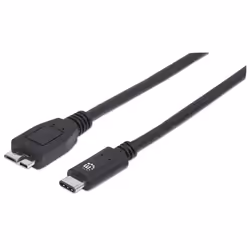 Manhattan 353397, 1 m, USB C, Micro-USB B, USB 3.2 Gen 2 (3.1 Gen 2), 10000 Mbit/s, Noir