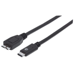 Manhattan 353397 câble USB 1 m USB 3.2 Gen 2 (3.1 Gen 2) USB C Micro-USB B Noir