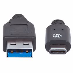 Manhattan 354639 câble USB 0,5 m USB 3.2 Gen 2 (3.1 Gen 2) USB C USB A Noir