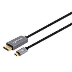 Manhattan 354844 câble vidéo et adaptateur 2 m USB Type-C DisplayPort Noir, Argent