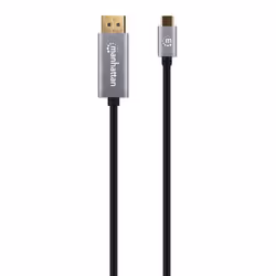 Manhattan 354844 câble vidéo et adaptateur 2 m USB Type-C DisplayPort Noir, Argent - Vue supplémentaire 4