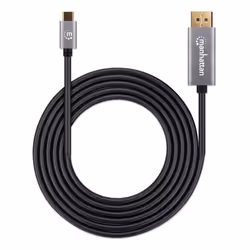 Manhattan 354844 câble vidéo et adaptateur 2 m USB Type-C DisplayPort Noir, Argent - Vue supplémentaire 5