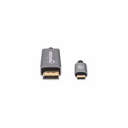 Manhattan 354851 câble vidéo et adaptateur 3 m USB Type-C DisplayPort Noir, Argent - Vue supplémentaire 3