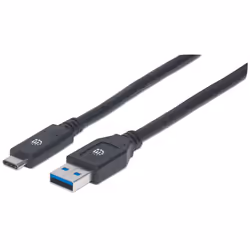Manhattan 354981, 3 m, USB C, USB A, USB 3.2 Gen 1 (3.1 Gen 1), 5000 Mbit/s, Noir