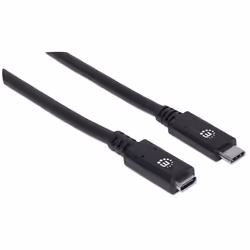 Manhattan 355230 câble USB 0,5 m USB 3.2 Gen 2 (3.1 Gen 2) USB C Noir
