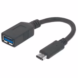 Manhattan 355285, 0,15 m, USB C, USB A, USB 3.2 Gen 1 (3.1 Gen 1), 5000 Mbit/s, Noir