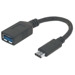 Manhattan 355285 câble USB 0,15 m USB 3.2 Gen 1 (3.1 Gen 1) USB C USB A Noir