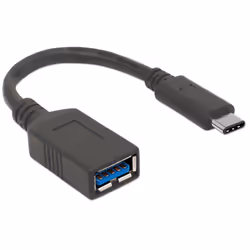 Manhattan 355285 câble USB 0,15 m USB 3.2 Gen 1 (3.1 Gen 1) USB C USB A Noir