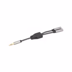 Manhattan 356114 câble audio 0,15 m 3,5mm 2 x 3.5mm Noir, Argent